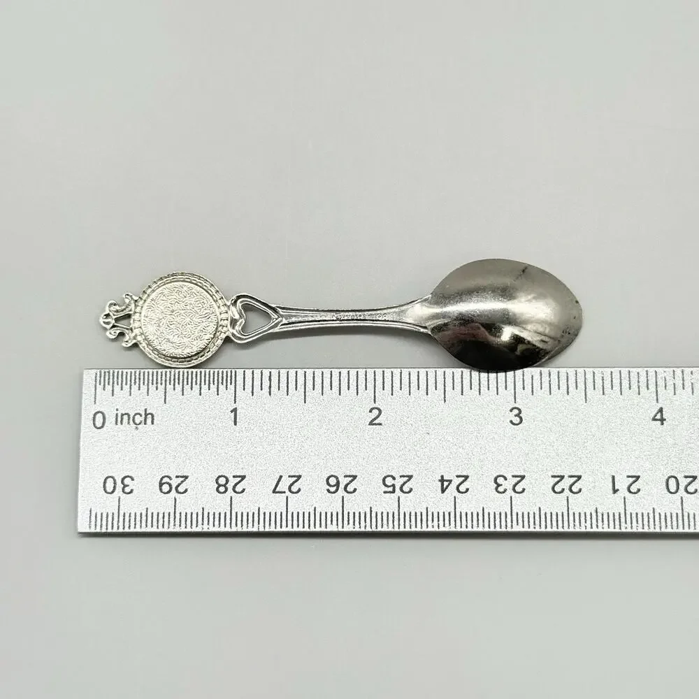 Fort USA Silver Pewter Chicago Illinois 1981 Vintage Souvenir Spoon 3.5